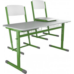 Školní žákovská sestava OTTO dvoumístná, stavitelná - lavice + 2 x židle
