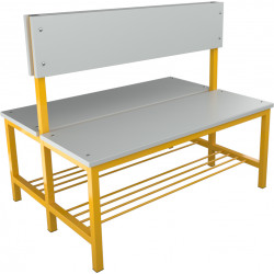 Oboustranná šatní lavička s opěradlem BÁRA 2DL1 - školní šatny