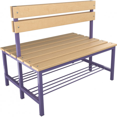 Oboustranná šatní lavička s opěradlem BÁRA 2DD1 - školní šatny
