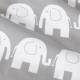 Dětské povlečení bílí sloni na šedé, bavlna
