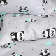 Dětské povlečení panda na šedé, bavlna