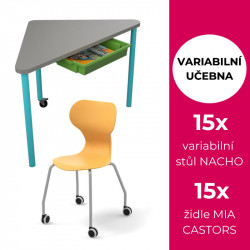 školní nábytek pro variabilní učebny - stůl NACHO