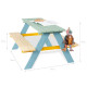 Zahradní sestava pro děti bez opěrky SENZA modrá, pro 4 děti