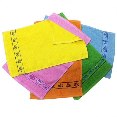 Dětský jednobarevný ručník s bordurou