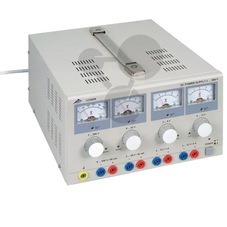 Zdroj napětí 0–500 V DC pro elektronky a Helmholtzovy cívky