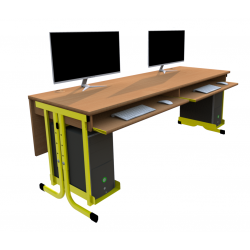 PC stůl dvoumístný, výškově stavitelný - YGNÁC D2S