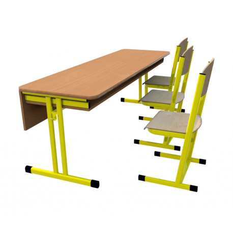 Školní žákovská sestava HUBERT třímístná: lavice + 3 židle