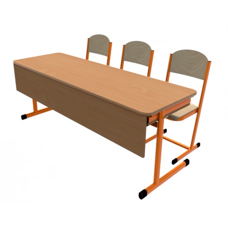 Školní žákovská sestava OTTO třímístná c clonou: lavice + 3 židle