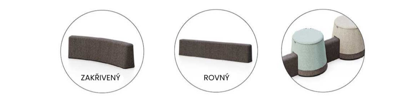 Pro&nbsp;pevnější sestavení více taburetů a&nbsp;vytvoření různých tvarů sezení lze POP doplnit o&nbsp;speciální podstavce – rovný nebo zakřivený.